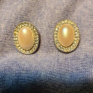 Pearl diamond earrings